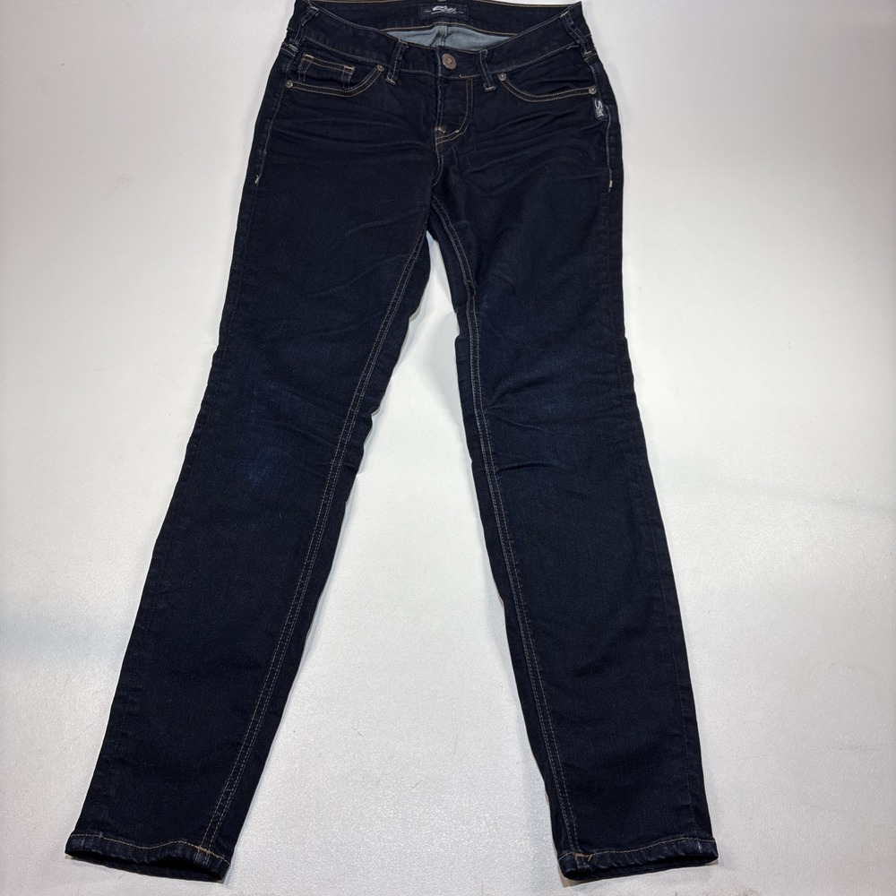 Silver AIKO Womens‎ Jeans 26X29 Mid Super Skinny Stretch Dark Wash